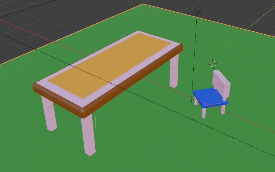 blender入門。YouTube動画を参考に椅子と机を作ってみた
