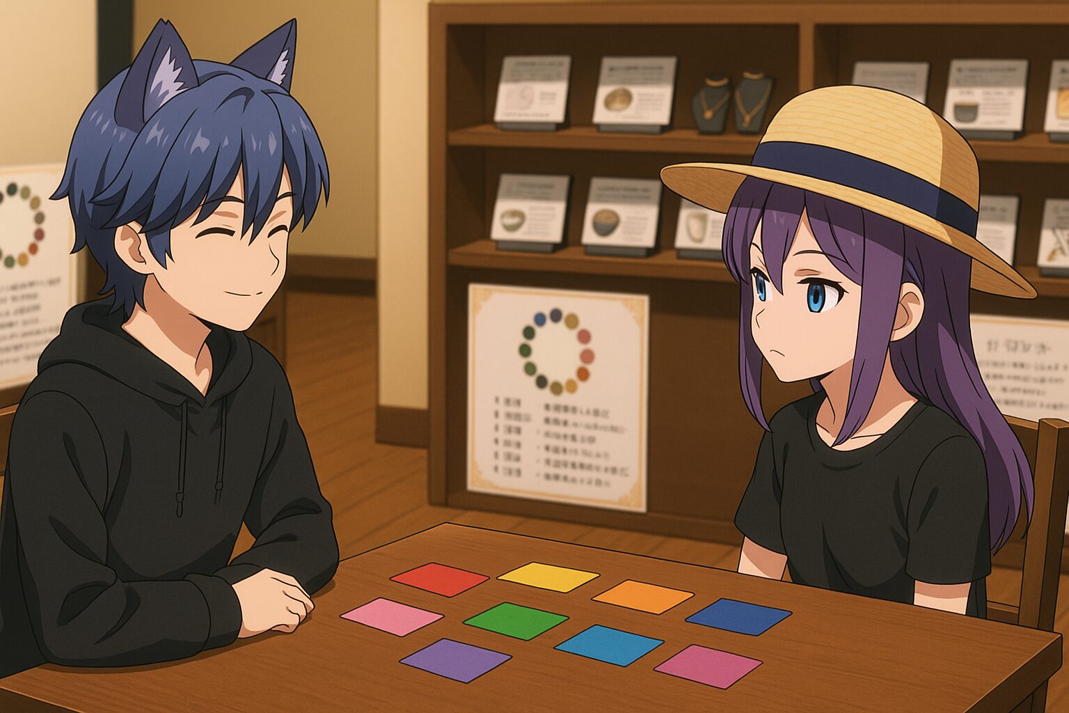 不安な心を癒す色彩心理アクセサリー。バーチャルハンドメイドショップirokazari+ 会話の様子