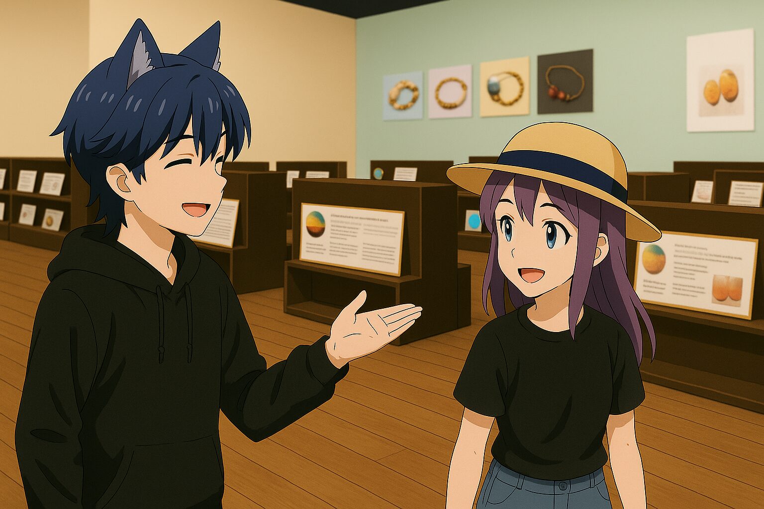 不安な心を癒す色彩心理アクセサリー。バーチャルハンドメイドショップirokazari+ 会話の様子