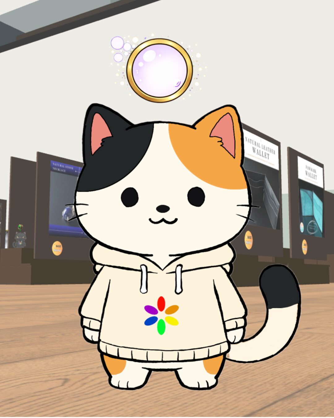 バーチャルショップirokazari+ マスコットキャラクター　メタバースのねこ　もなか