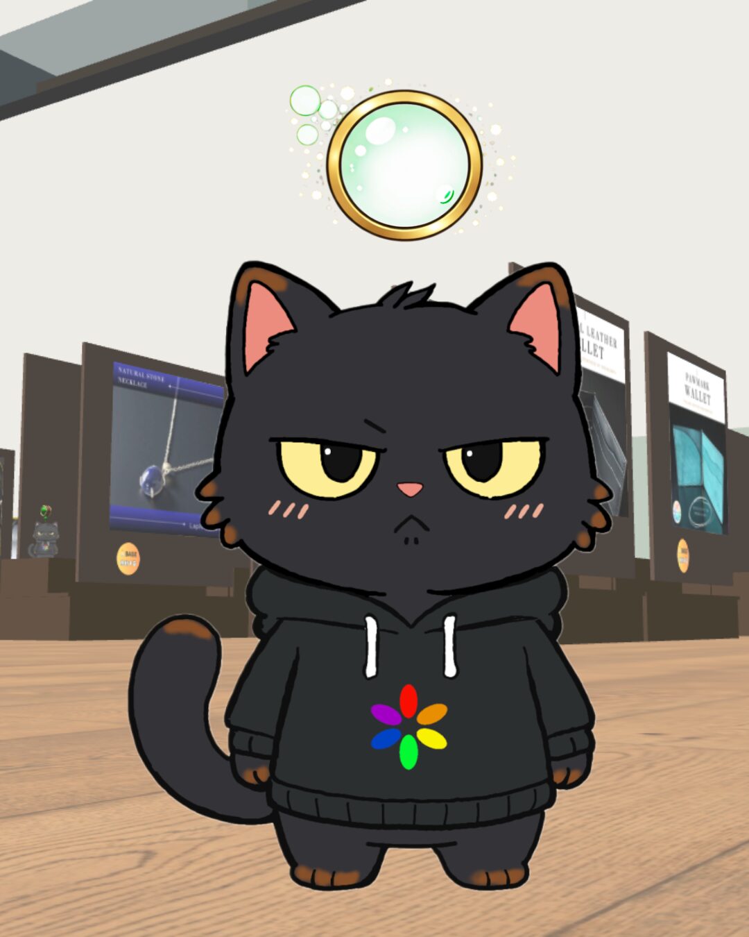 バーチャルショップirokazari+ マスコットキャラクター　メタバースのねこ　おこげ