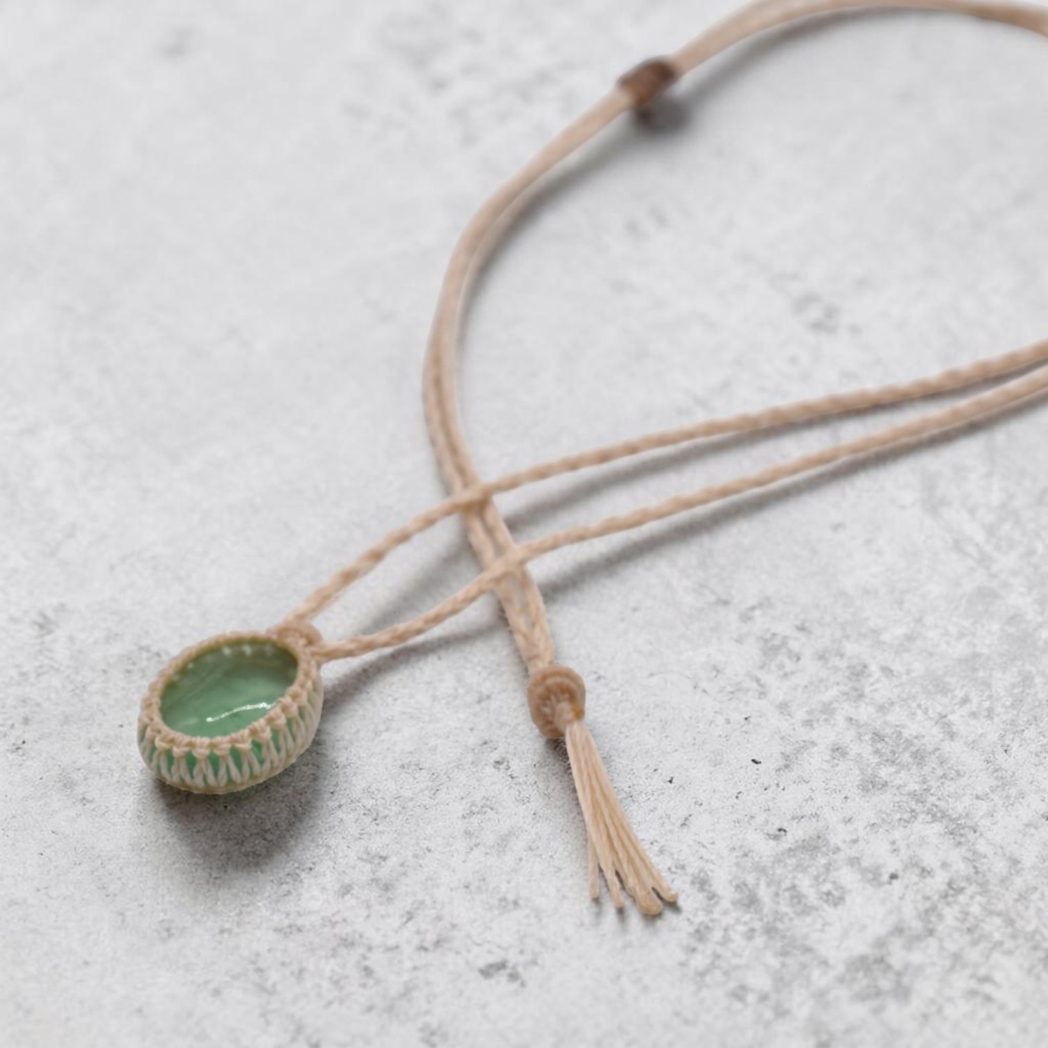 グリーンフローライト マクラメチョーカー｜irokazari+