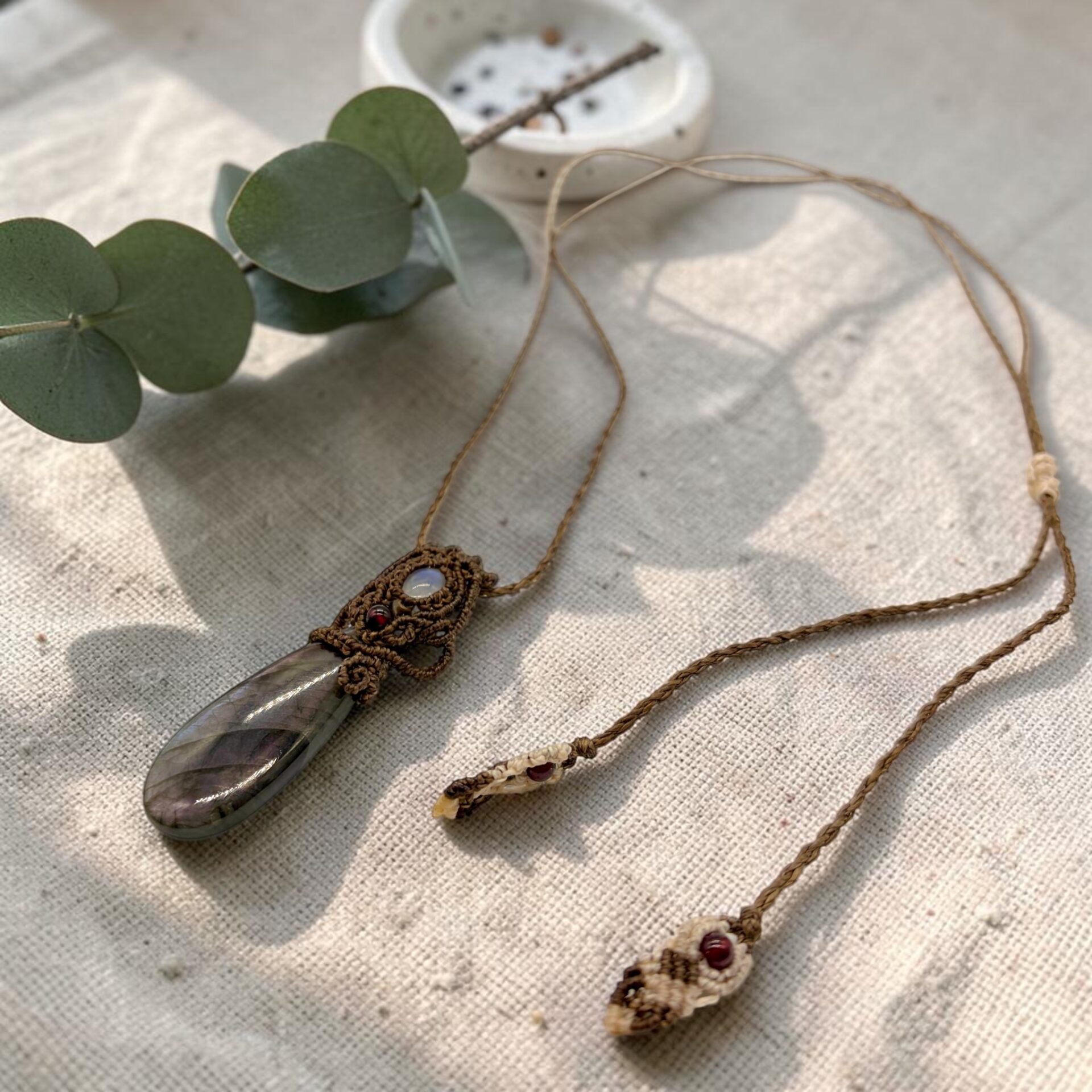 ラブラドライト マクラメ ペンダント 一点物